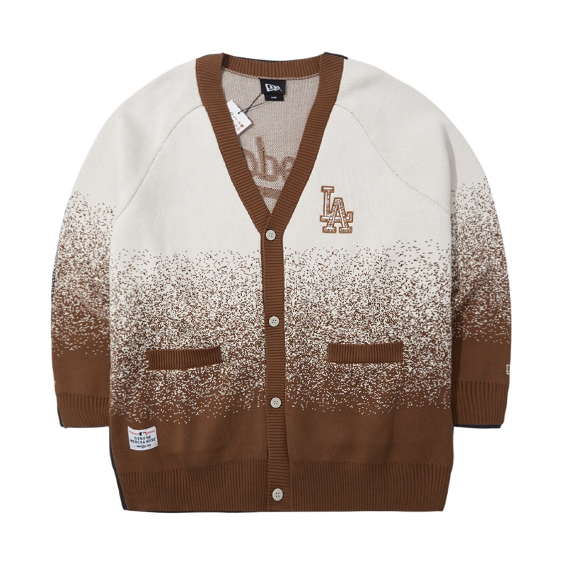 LOS ANGELES DODGERS ANCIENT CULTURE WHITE AND BROWN GRADIENT CARDIGAN