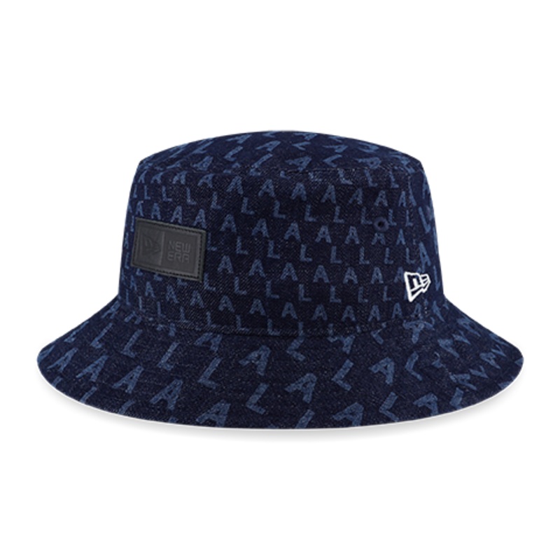 NEW ERA ALL-OVER DENIM MONOGRAM INDIGO DENIM BUCKET 01