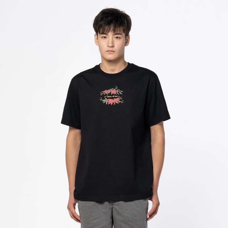 NEW ERA CHRISTMAS FLORAL BLACK SHORT SLEEVE T-SHIRT