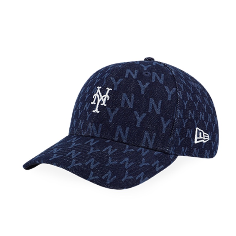 NEW YORK METS  DENIM ALL-OVER MONOGRAM INDIGO DENIM 9FORTY CAP