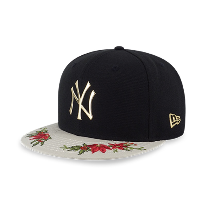 NEW YORK YANKEES CHRISTMAS FLORAL BLACK 9FIFTY CAP