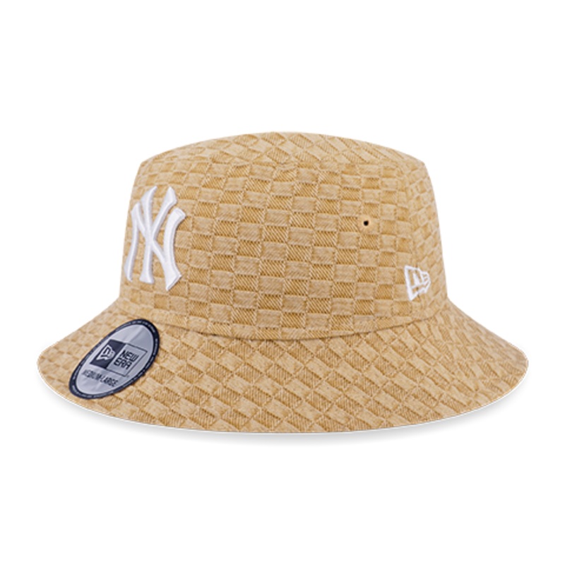 NEW YORK YANKEES MLB WASH CHECKER IVORY BUCKET 01