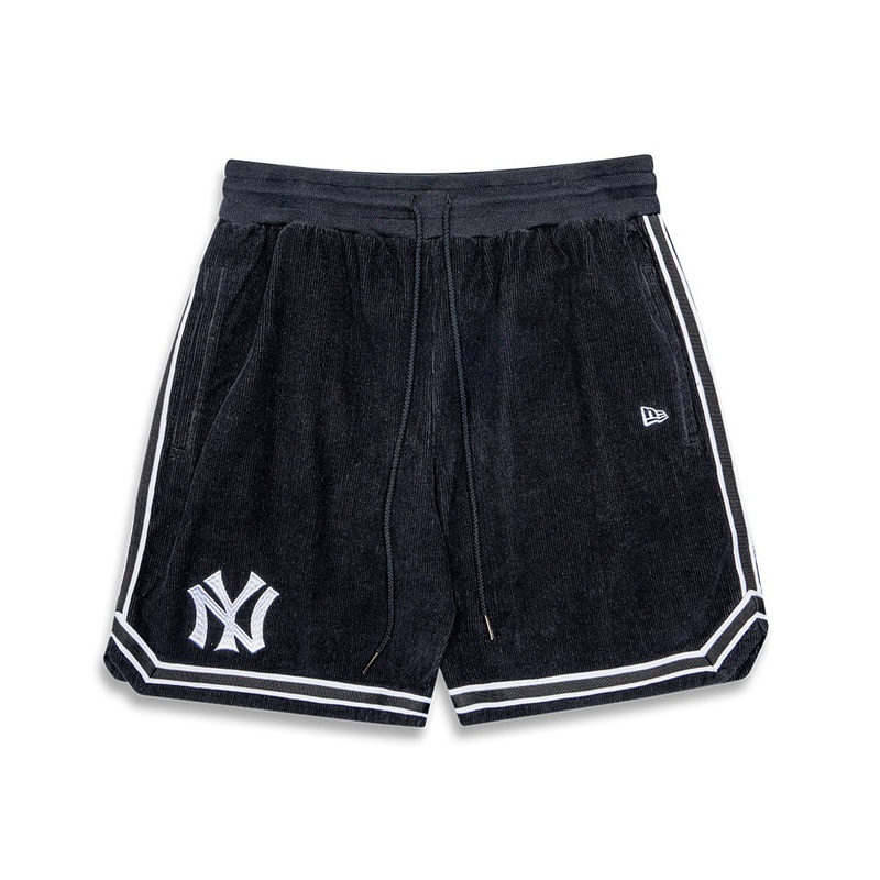 NEW YORK YANKEES OVERSIZED NAVY BASKETBALL CORD SHORTS