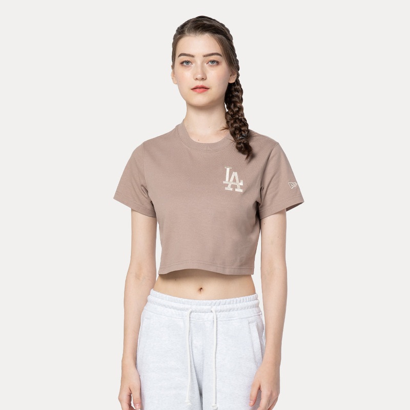 LOS ANGELES DODGERS COLOR ERA ASH BROWN WOMEN CROP TEE