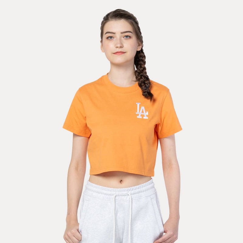LOS ANGELES DODGERS COLOR ERA ORANGE GLAZE WOMEN CROP TEE