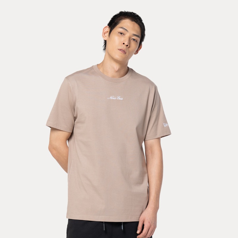 NEW ERA BASIC ASH BROWN REGULAR SHORT SLEEVE T-SHIRT