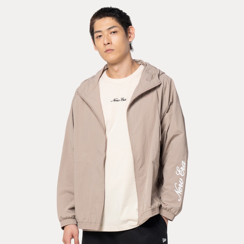 NEW ERA BASIC ASH BROWN WINDBREAKER JACKET