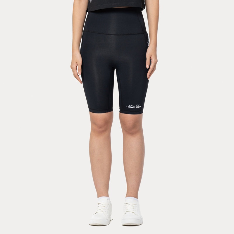 NEW ERA BASIC BLACK WOMEN BIKER SHORTS