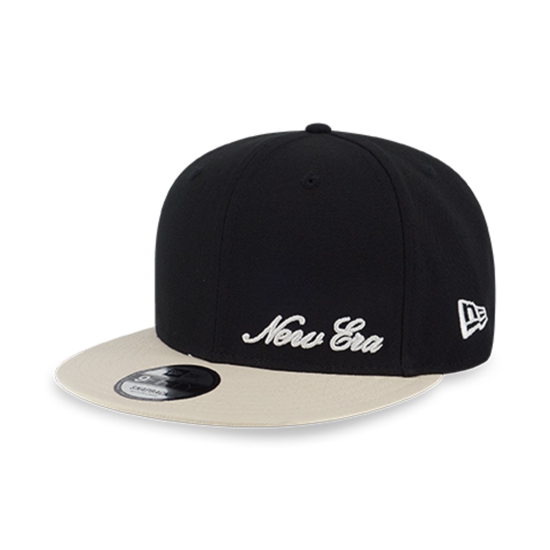 NEW ERA BASIC LIGHT CREAM VISOR BLACK 9FIFTY CAP