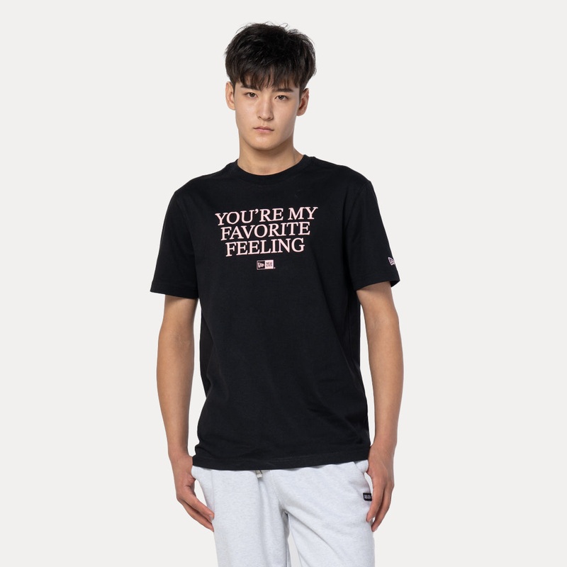 NEW ERA MY VALENTINE – NEW ERA SCRIPT BLACK REGULAR SHORT SLEEVE T-SHIRT