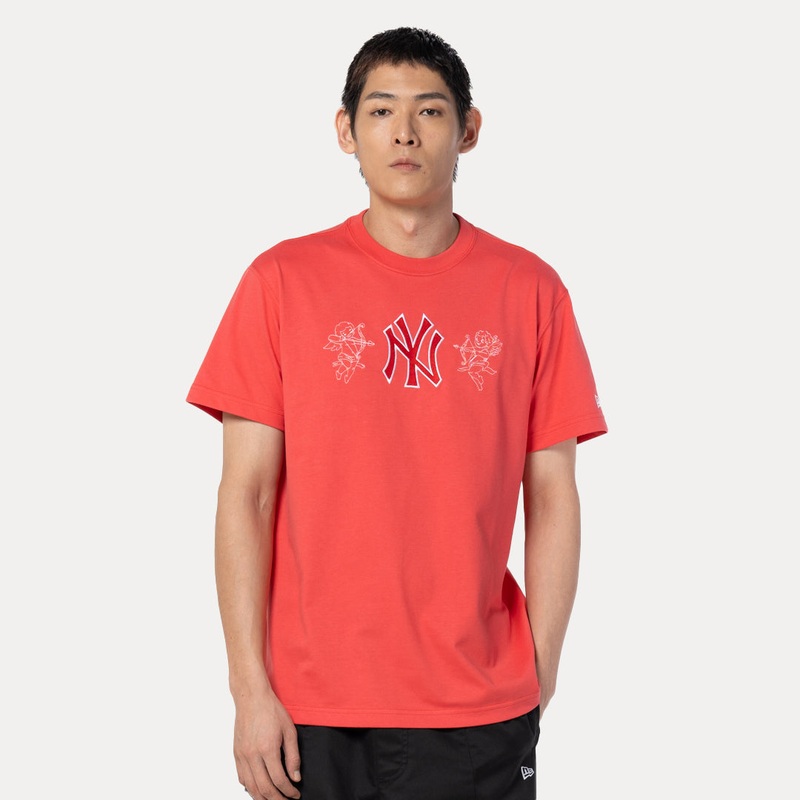 NEW YORK YANKEES MY VALENTINES – ANGELS LAVA RED REGULAR SHORT SLEEVE T-SHIRT