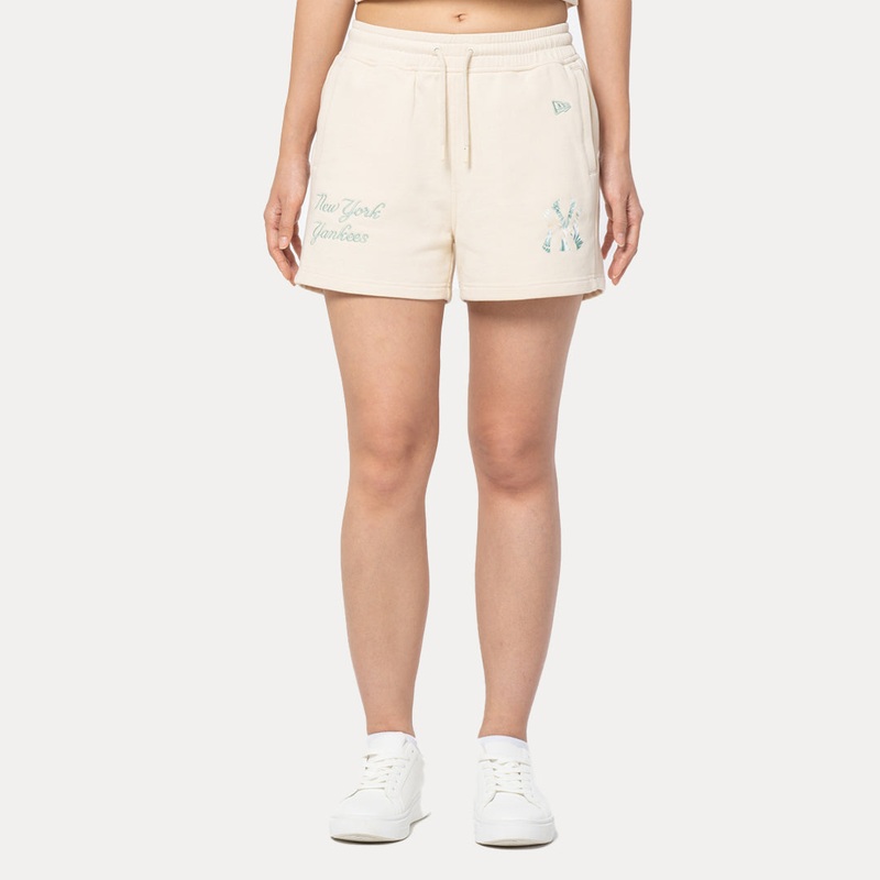 NEW YORK YANKEES SOFT NATURE – PLANTS LIGHT CREAM WOMEN KNIT SHORTS