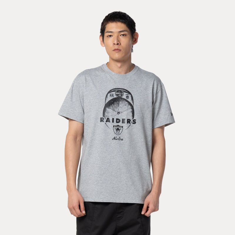 OAKLAND RAIDERS NFL WASH HEATHER GRAY REGULAR SHORT SLEEVE T-SHIRT