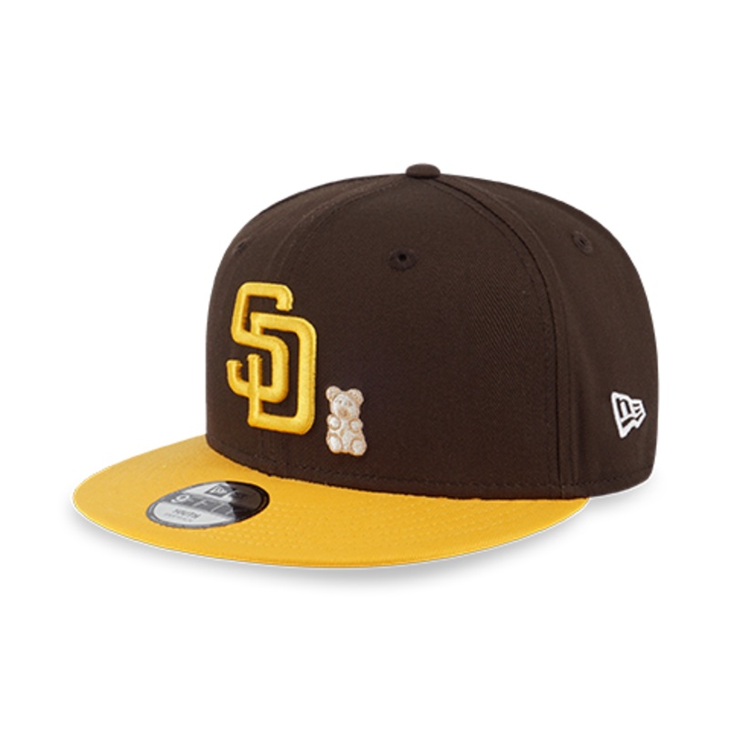 SAN DIEGO PADRES BEAR  A GOLD VISOR WALNUT KIDS 9FIFTY CAP