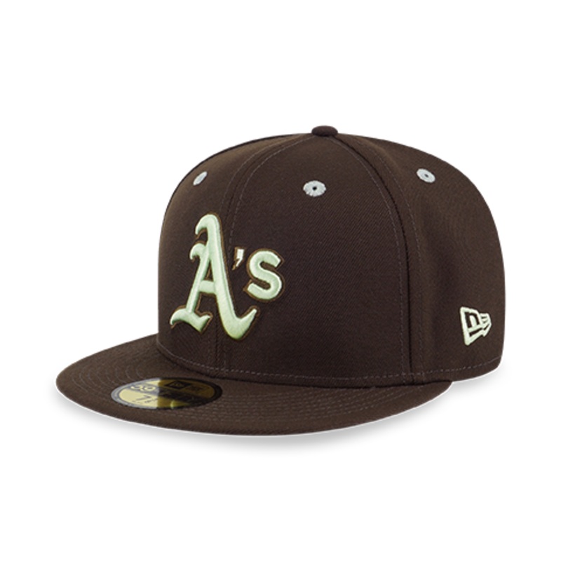 59FIFTY PACK – EASTER OAKLAND ATHLETICS COOPERSTOWN SOFT GREEN UNDERVISOR WALNUT 59FIFTY CAP