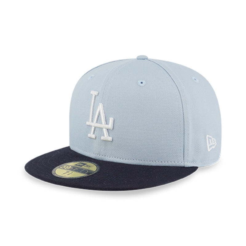 59FIFTY PACKS – SUMMER LOS ANGELES DODGERS COOPERSTOWN NAVY VISOR SOFT BLUE 59FIFTY CAP