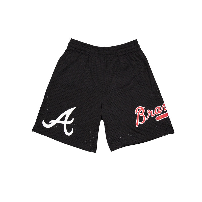 ATLANTA BRAVES CORE BLACK MESH SHORTS