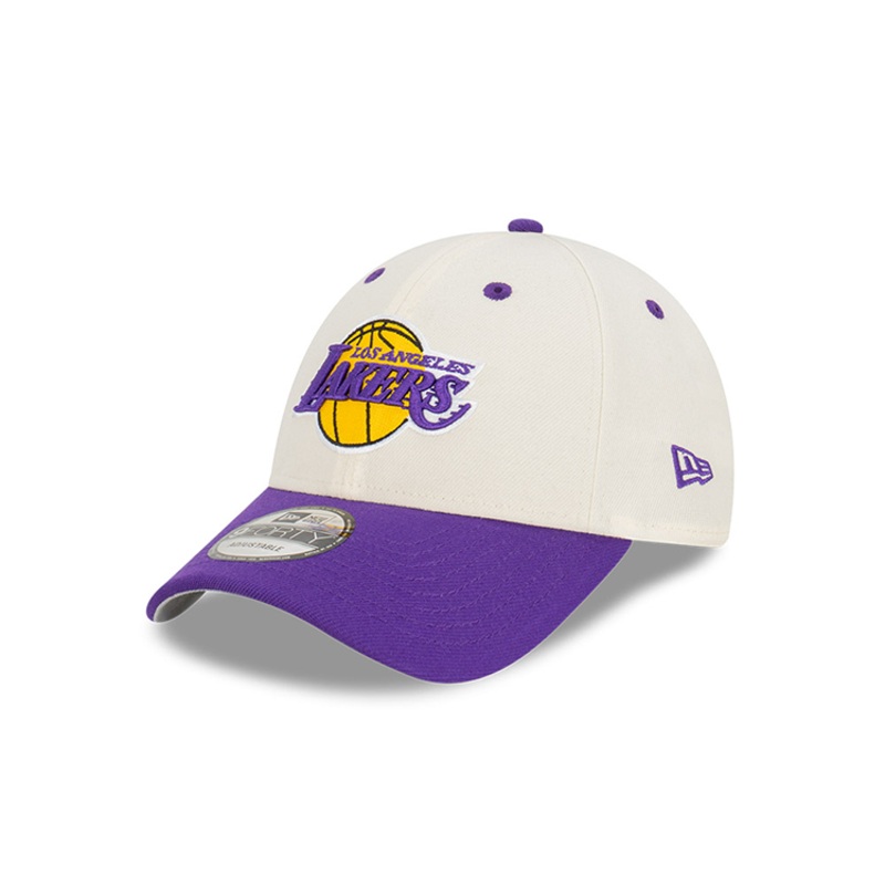 LOS ANGELES LAKERS PURPLE VISOR CHROME WHITE 9FORTY CAP