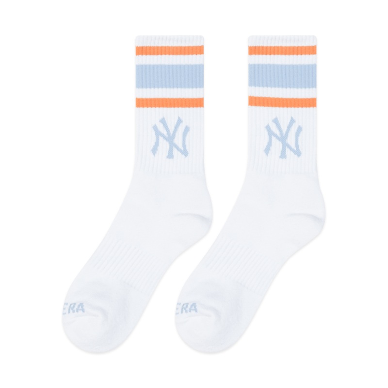 MLB BASIC NEW YORK YANKEES 2 PACK COLOR STRIPS WHITE SOCKS