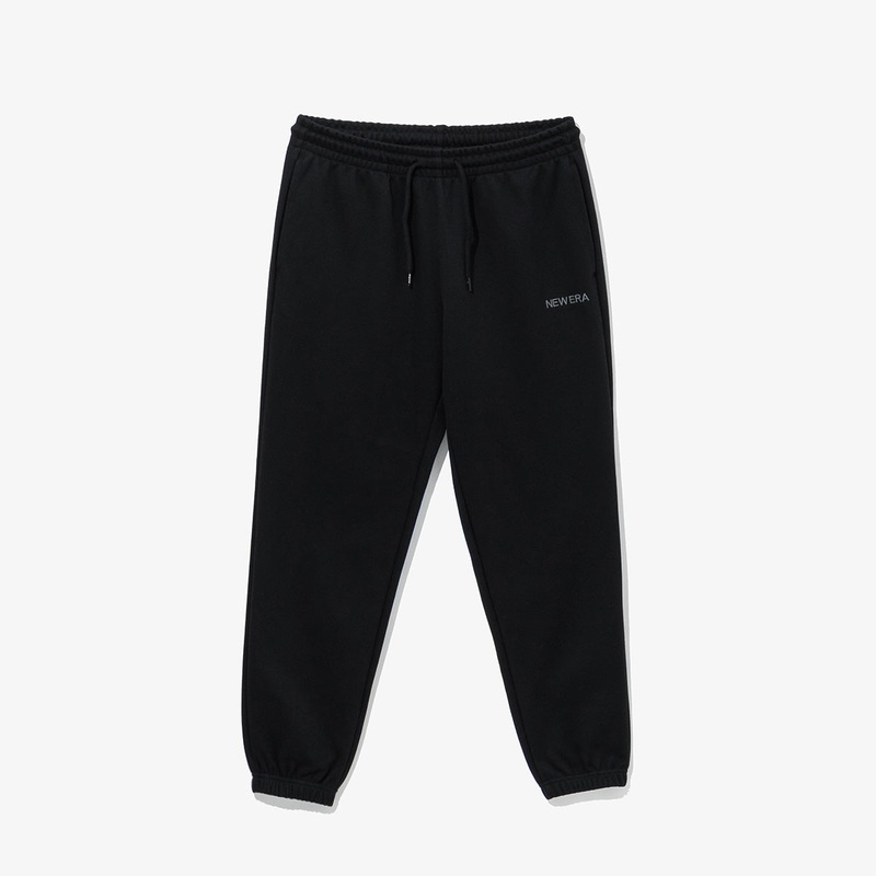 NEW ERA BASIC ESSENTIAL LOOSE FIT BLACK KNIT PANTS