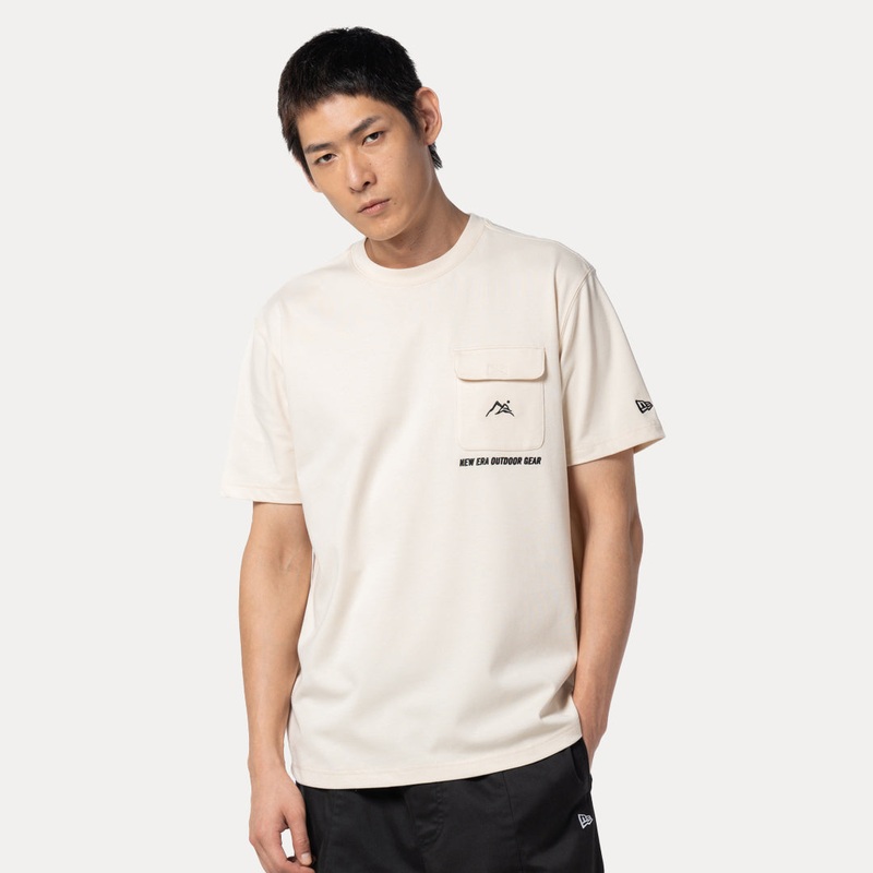 NEW ERA OUTDOOR DETACHABLE LIGHT CREAM POCKET PERFORMANCE SHORT SLEEVE T-SHIRT