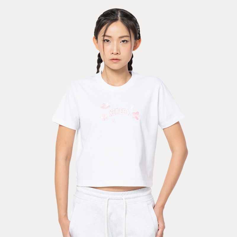 NEW ERA SAKURA WHITE WOMEN CROP TEE