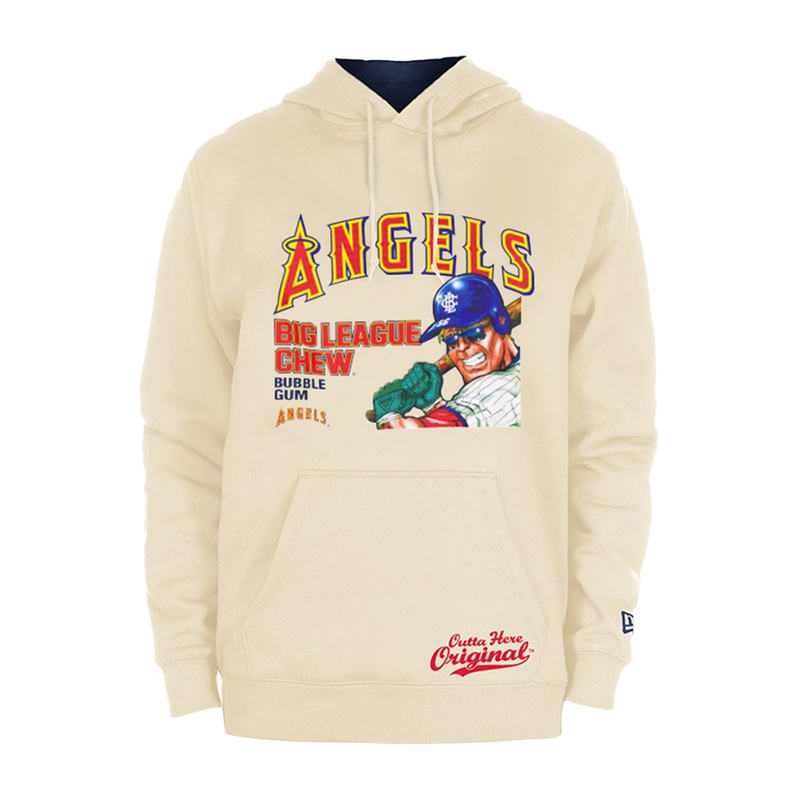 NEW ERA x BIG LEAGUE CHEW ANAHEIM ANGELS LIGHT CREAM HOODIE