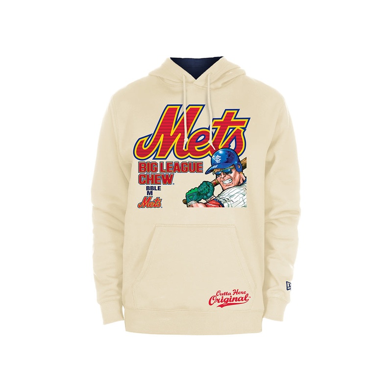 NEW ERA x BIG LEAGUE CHEW NEW YORK METS LIGHT CREAM HOODIE