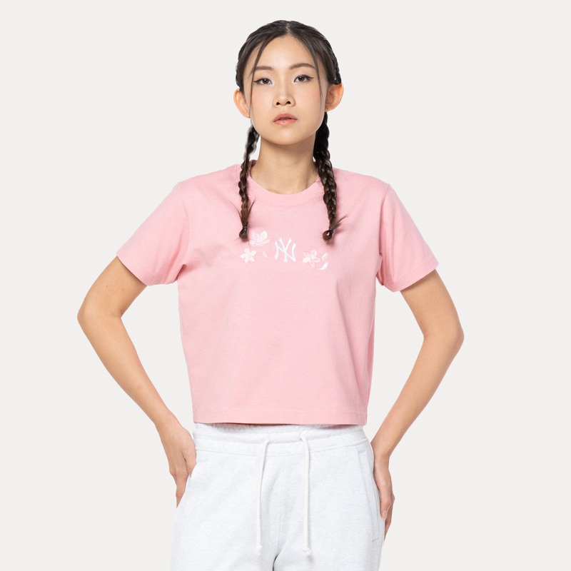 NEW YORK YANKEES SAKURA ROSE PINK WOMEN CROP TEE