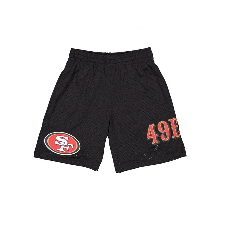 SAN FRANCISCO 49ERS CORE BLACK MESH SHORTS