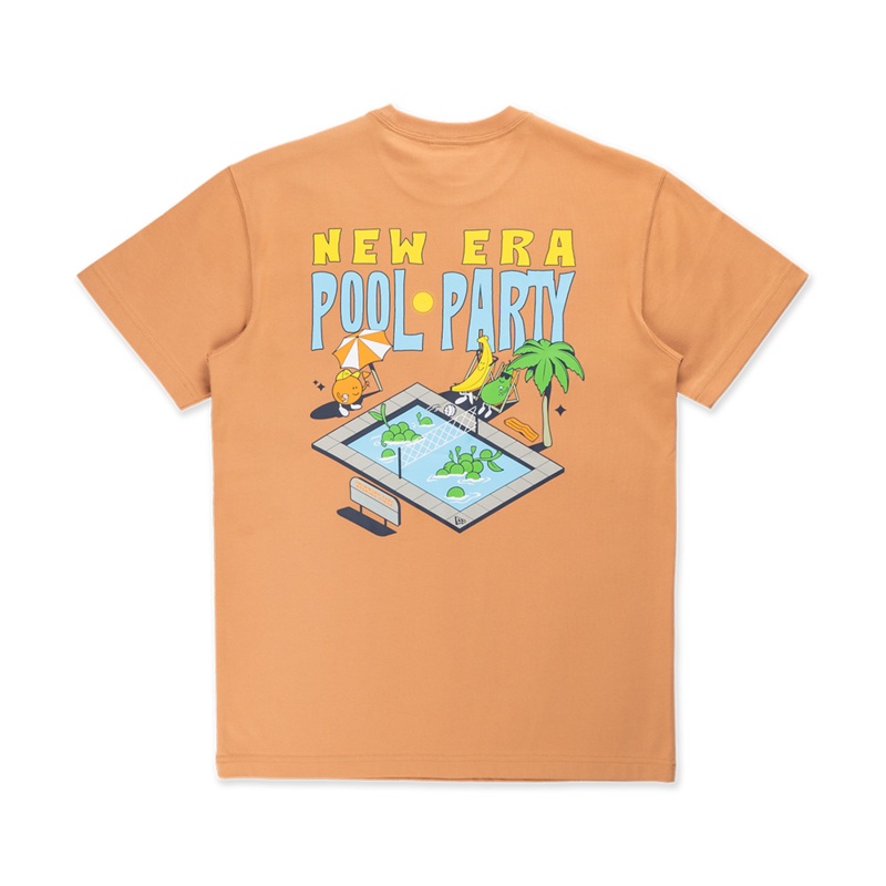 NEW ERA FRUIT POOL PARTY DEEP SAND BROWN SHORT SLEEVE T-SHIRT