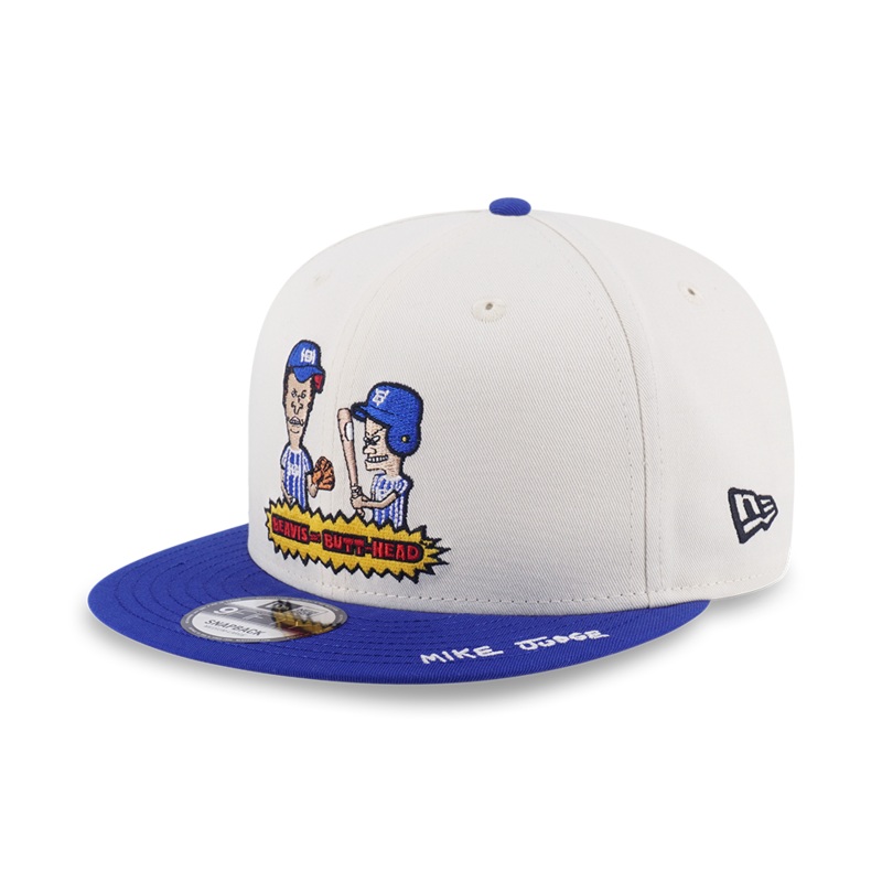 NEW ERA X BEAVIS AND BUTT-HEAD BASEBALL 2-TONE BLUE VISOR WHITE 9FIFTY CAP
