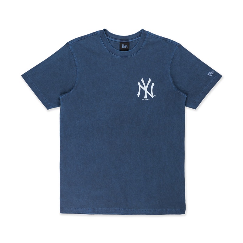 NEW YORK YANKEES LEAGUE WASHED COTTON OCEANSIDE BLUE SHORT SLEEVE T-SHIRT