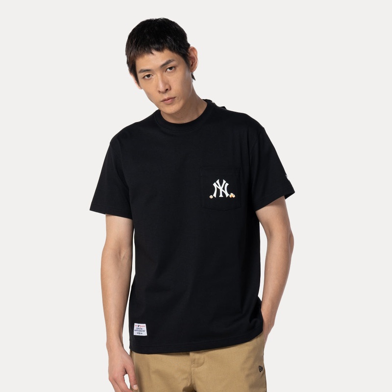 NEW YORK YANKEES PARTY VIBE – MLB POPCORN BLACK REGULAR SHORT SLEEVE T-SHIRT