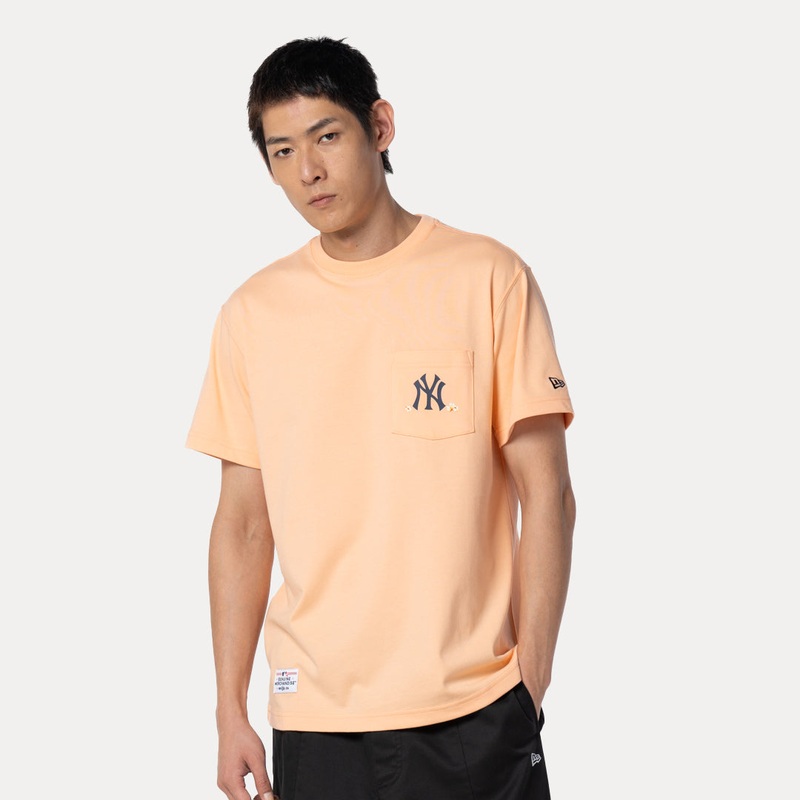 NEW YORK YANKEES PARTY VIBE – MLB POPCORN PEACH REGULAR SHORT SLEEVE T-SHIRT