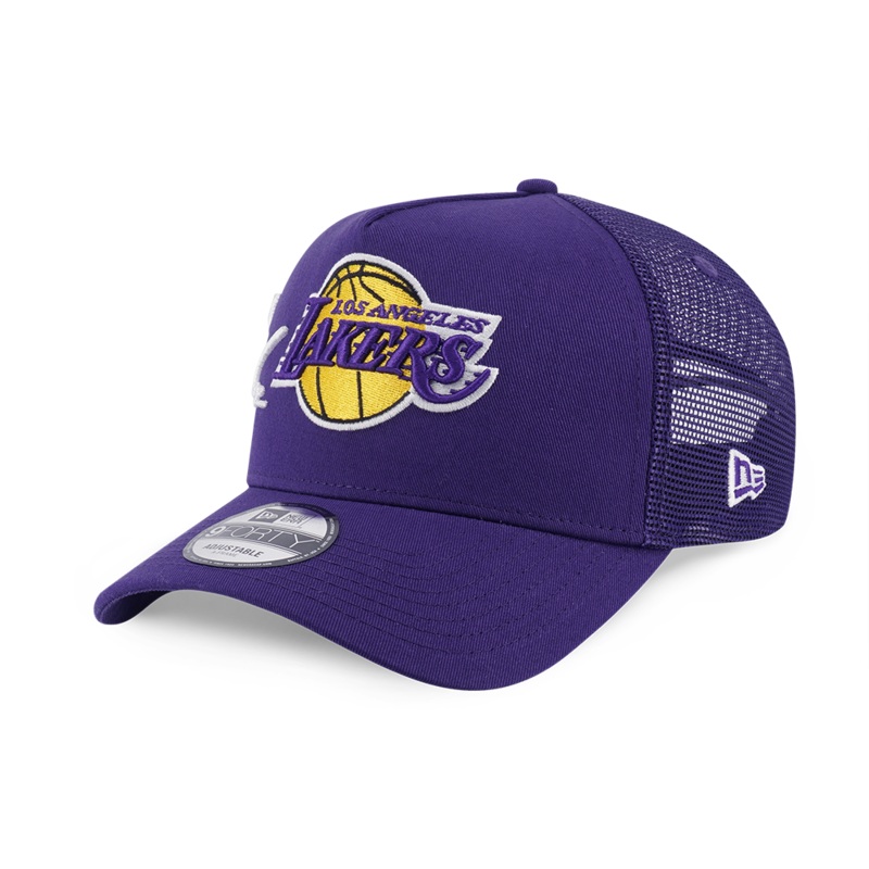 LOS ANGELES LAKERS MIX LEAGUE SCRIPT PURPLE 9FORTY AF TRUCKER CAP