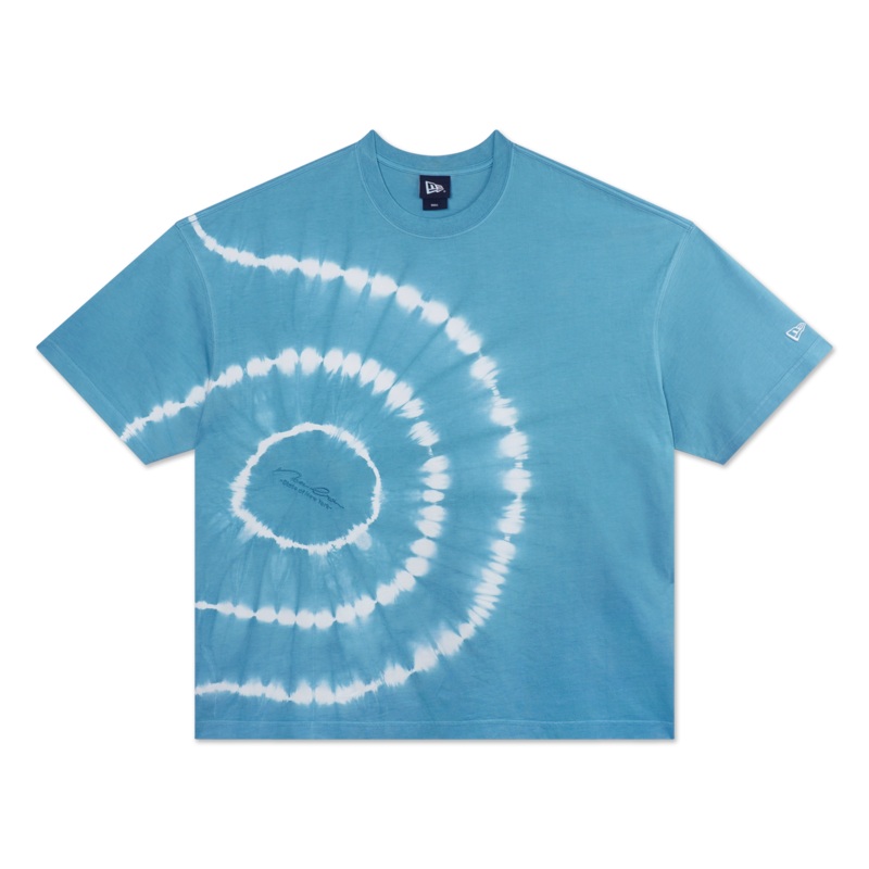 NEW ERA BASIC TIE DYED BLUE FOAM OVERSIZED SHORT SLEEVE T-SHIRT