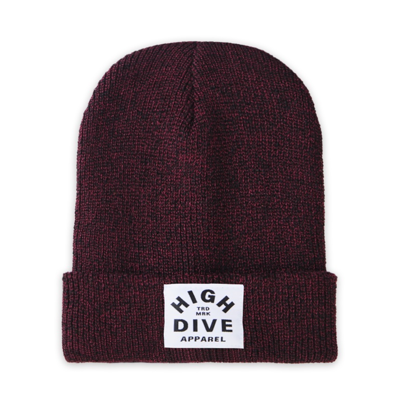 Antique Burgundy Beanie With White HDA Label