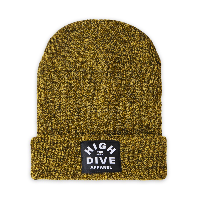 Antique Mustard Beanie With Black HDA Label
