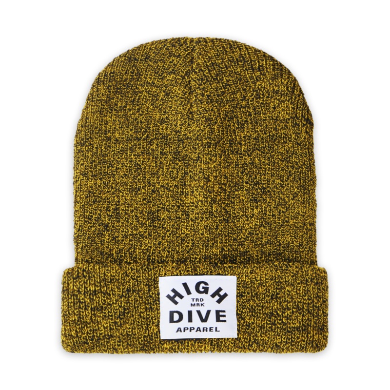 Antique Mustard Beanie With White HDA Label