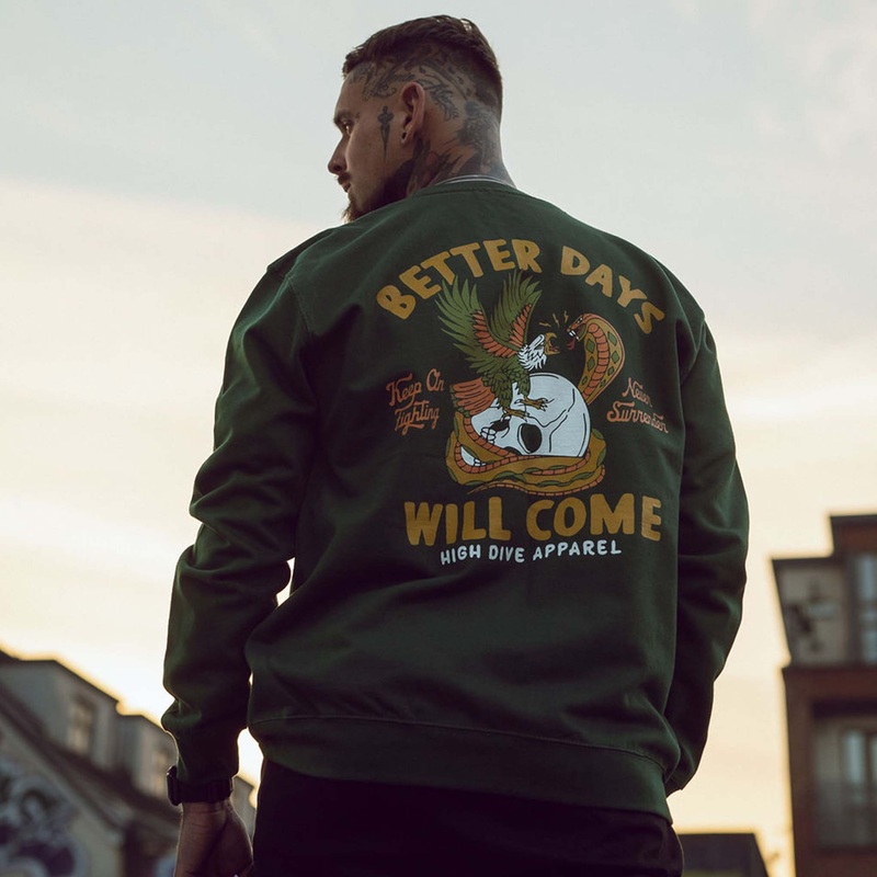 Better Days Bottle Green Jumper