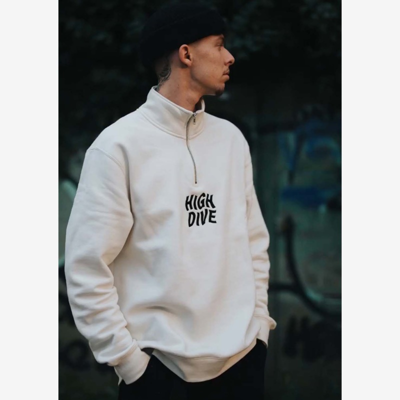 Embroidered 1/4 Zip Crew|S|M|L|XL|XXL