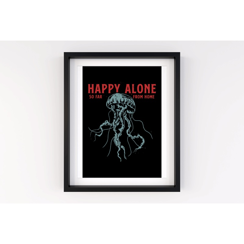 Happy Alone A4 Print