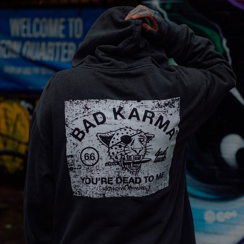 Bad Luck Faded Oversized Hoody