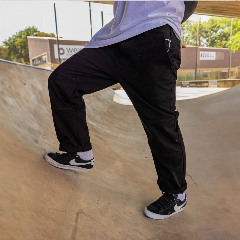 Black Canvas Carpenter Trousers