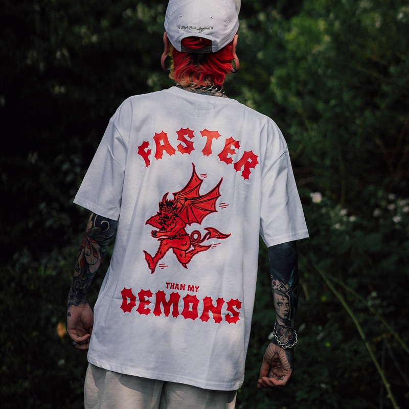 Faster Than My Demons White T-Shirt