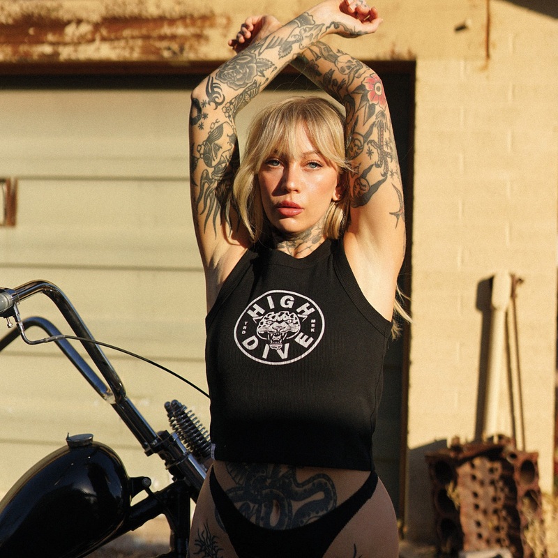 Logo Black Ribbed Tank Top|XS|S|M|L|XL