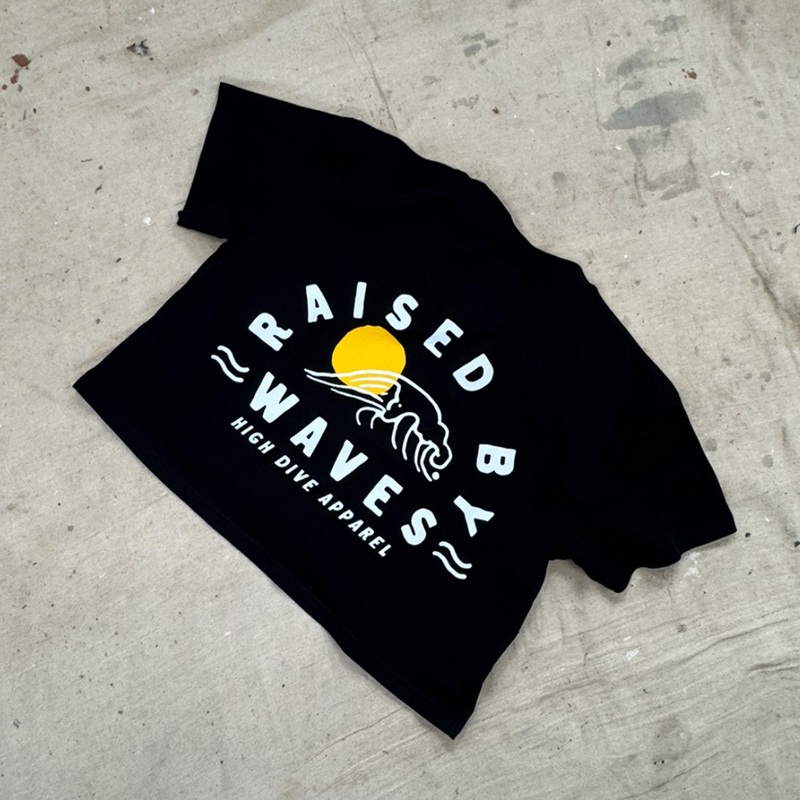 Raised By Waves Black Crop Top