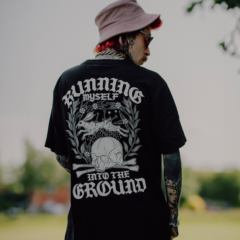 Running Myself Into The Ground Black T-Shirt