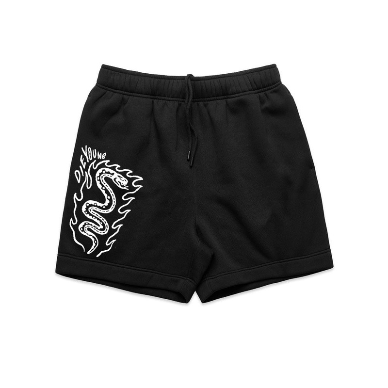 Die Young Snake Black Relax Track Shorts